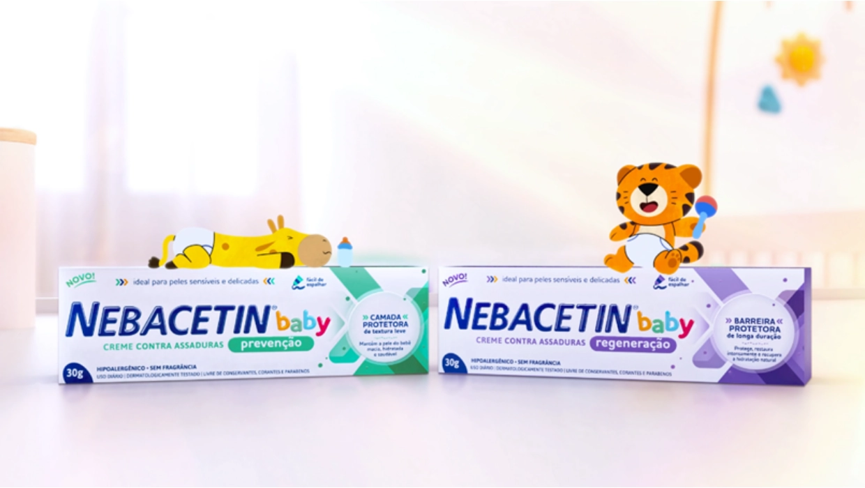 Nebacetin amplia território para o segmento infantil com Nebacetin Baby, linha de pomadas contra assaduras 