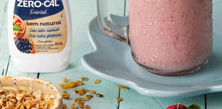 Smoothie de iogurte com morango